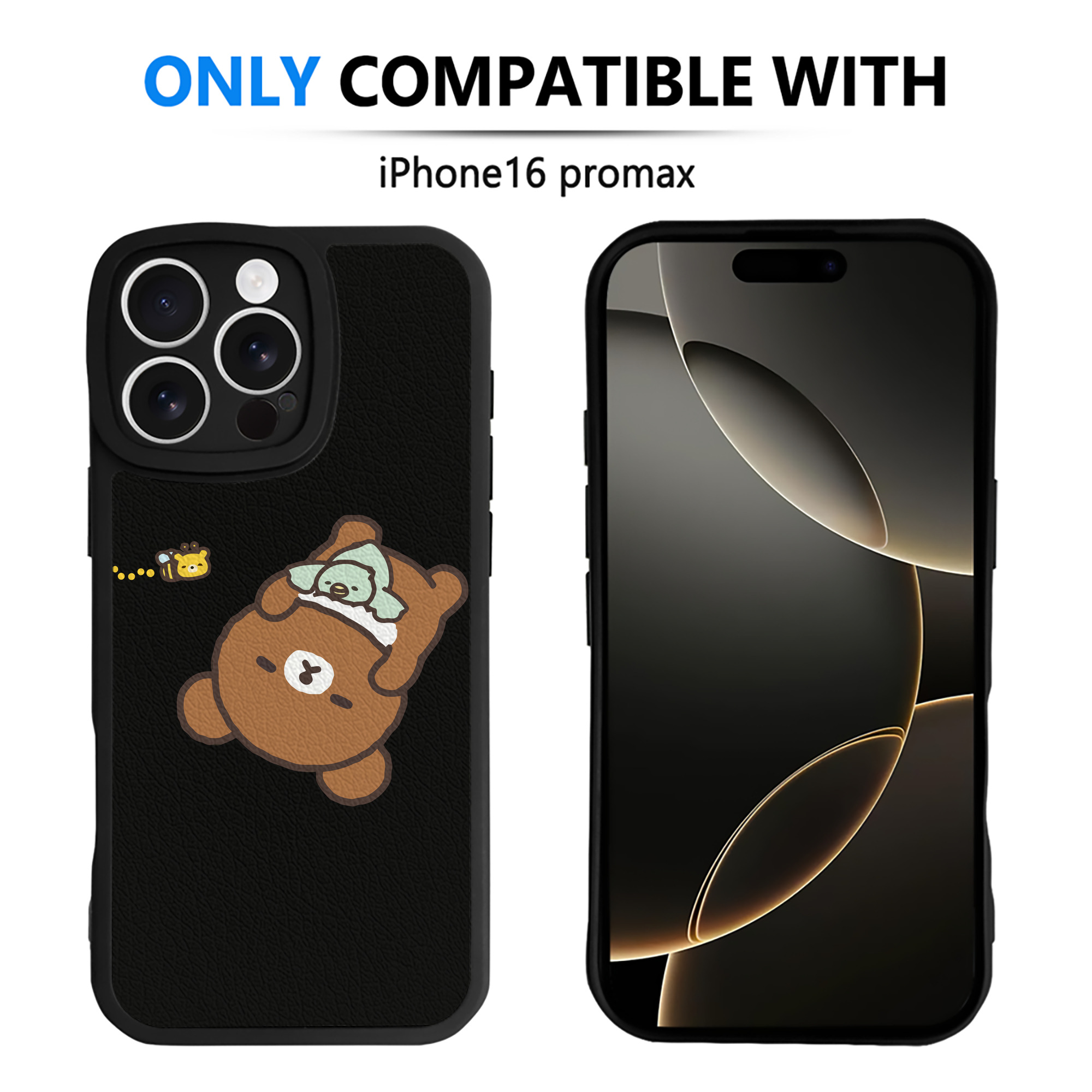 （画像用） リラックマ リラックマ キイロイトリ Rilakkuma Korilakkuma Kiiroitori 【iPhone 16シリーズ対応】シリコンスマホケース（レザー調） 材質：シリコン